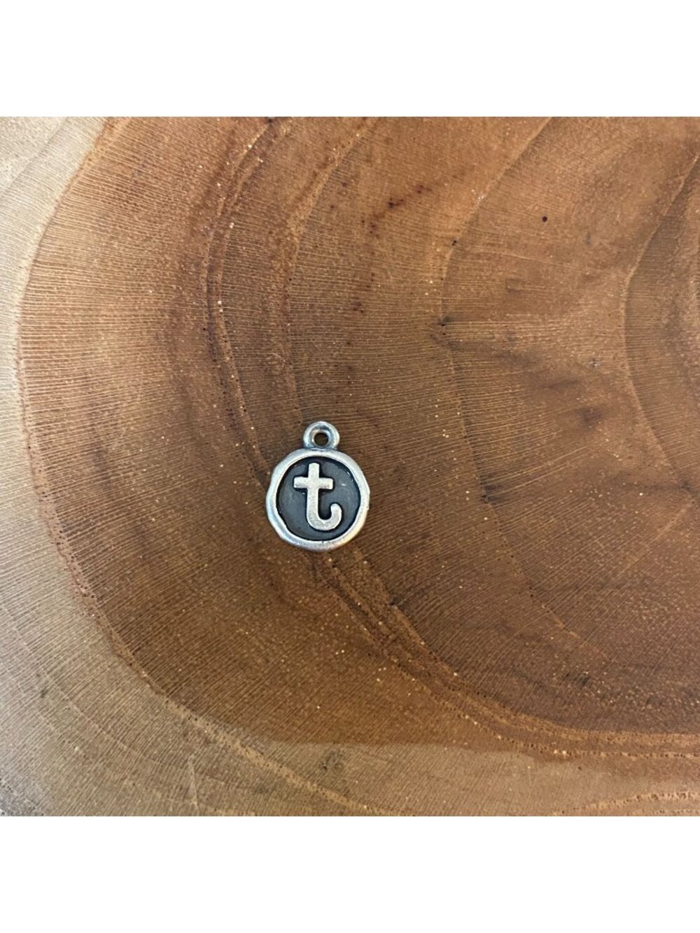 James Avery Vintage Type Initial "T" Charm, Sterling Silver